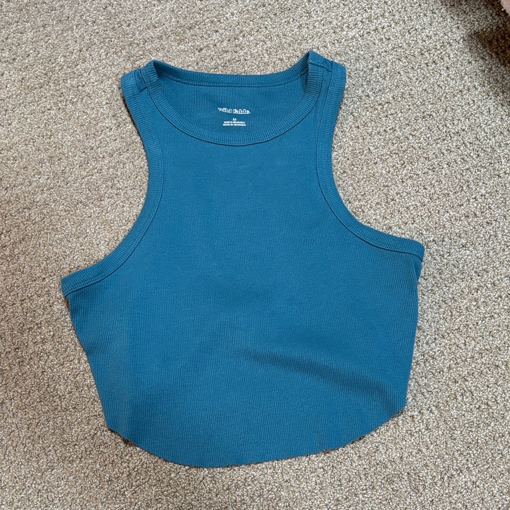 White + Warren Teal Tank Top